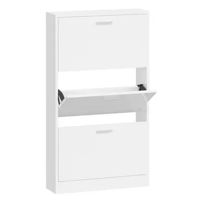 (High gloss white, x x cm (W x D x H)) New Wood Shoe Cabinet 5Drawer Organiser Furniture Multi C