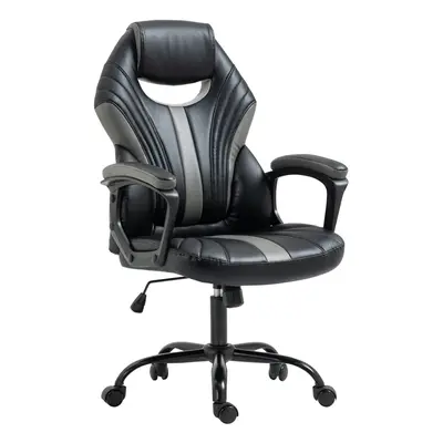 Vinsetto Racing Gaming Chair Gamer Chair with Armrests Swivel Wheels Black Grey