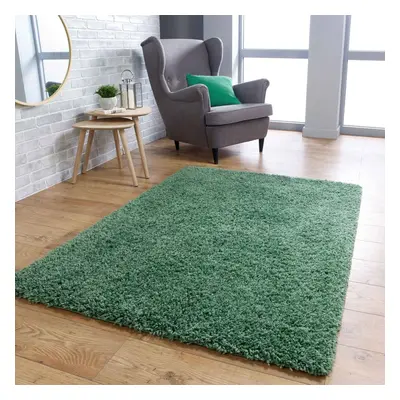 (Sage Green, x cm) Non Slip Plain Shaggy Rugs Hallway Runners Thick 4.5cm Shag Pile Small Large 