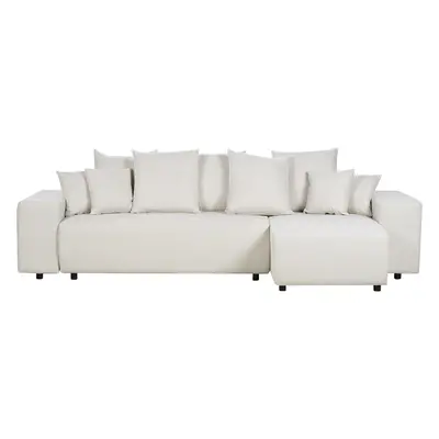 Corner Sofa LUSPA Light Beige Fabric Left Hand