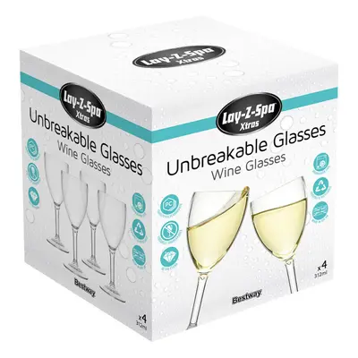 Lay-Z-Spa Premium Plastic Wine Glasses Virtually Unbreakable Ultra Outdoor Party