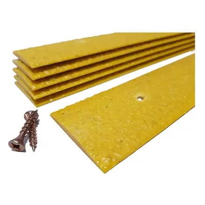 Pack of Anti Slip Decking Strips 50mm x 600mm Yellow