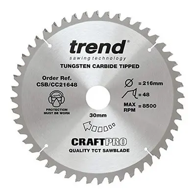 Trend CSB/CC21648 Craft Pro Negative Hook Crosscutting TCT Blade Ideal for Festool Kapex, Makita