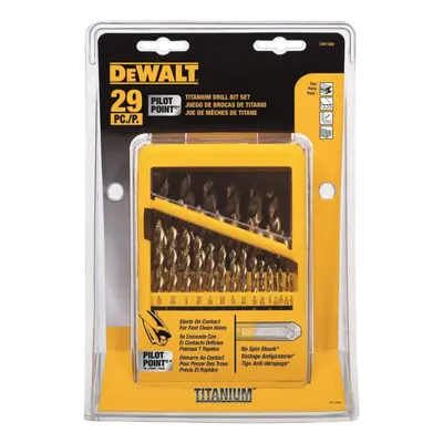 DEWALT Titanium Nitride Coated Drill Bit Set with Pilot Point 29Piece DW1369