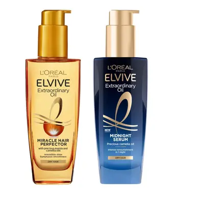 LÃ¢OrÃal Paris Elvive Extraordinary Oil Nourished Hair Treatment Set, Ultimate Day & Night Rout