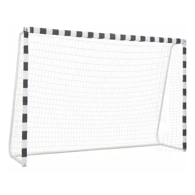 vidaXL Soccer Goal 300x200x90cm Metal Black and White Football Goal with Post