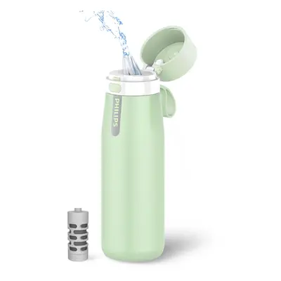 PHILIPS Filtered Water Bottle Insulated Stainless Steel Water Purifier Bottle for Daily Life & T