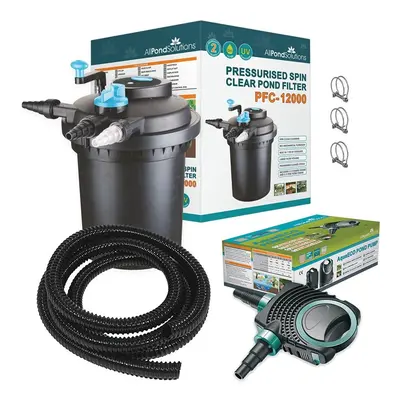 AllPondSolutions 12000L Pressurised Pond Filter Easy Clean PFC-12000-ECOKIT