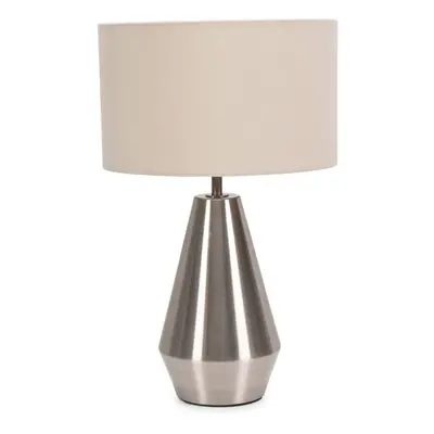 ValueLights Jax Chrome Dimmable Touch Table Lamp with Natural Shade