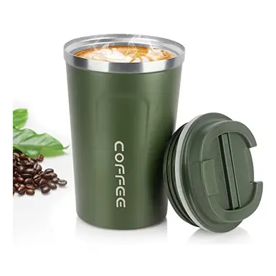 MOMSIV Coffee Cup, 380ml Vacuum Reusable Leakproof Double Wall Coffee Cup, Insulation Stainless 