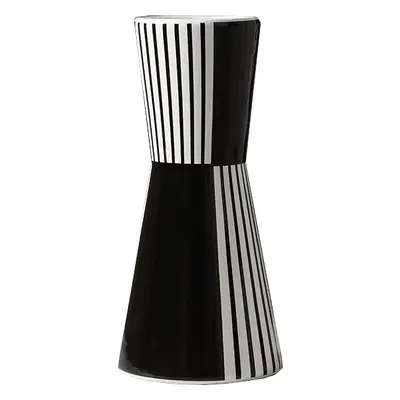 (13.3x13.3x27.7CM) Geometric Black And White Striped Ceramic Vase Home Decor