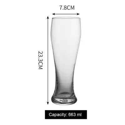 (a-663ML) 400-600ML Beer Mug Cups Thick Glass Lead-free Non-toxic Transparent Unbreakable Milk C