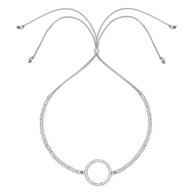 Estella Bartlett White CZ Circle Louise Bracelet - Silver Plated