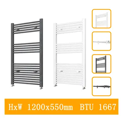 (anthracite, 1200x550mm) Stylish Straight Towel Rail HeatingTowel Radiator