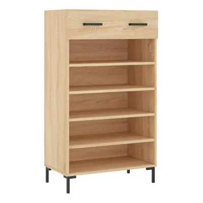 (sonoma oak) vidaXL Shoe Cabinet Shoe Cupboard Shoe Rack High Gloss White Engineered Wood