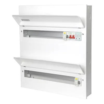 DANSON DOUBLE STACKED METAL CONSUMER UNIT WAYS (16+20) WITH 100A MAIN SWITCH & T2 SPD & x 80A