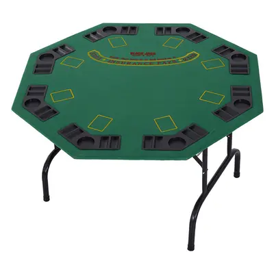 HOMCOM Player Folding Games Poker Table Chip Cup Holder Steel Base Felt Green