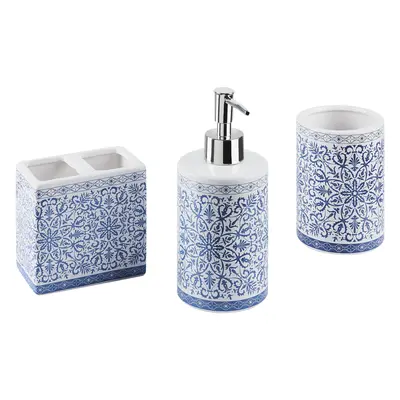 3-Piece Bathroom Accessories Set CARORA Ceramic Turquoise