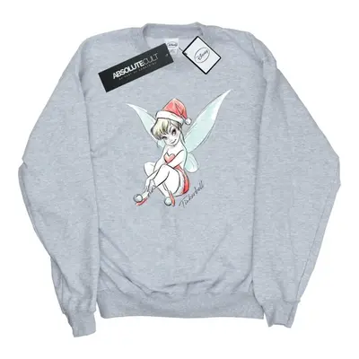 (M, Sports Grey) Disney Womens/Ladies Tinkerbell Christmas Fairy Sweatshirt