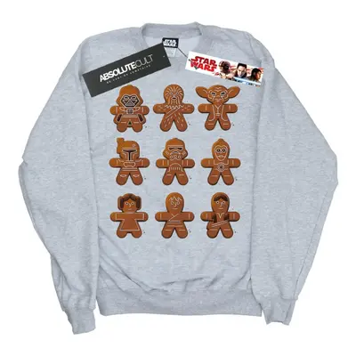 (L, Sports Grey) Star Wars Mens Christmas Gingerbread Sweatshirt