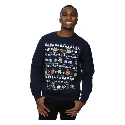 (M, Navy Blue) Disney Mens The Muppets Christmas Heads Sweatshirt