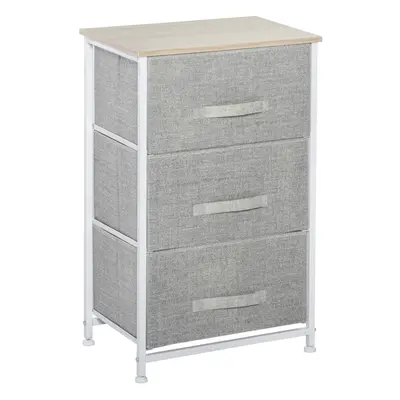 HOMCOM 3-Tier Storage Dresser Tower with Adjustable Feet Steel Frame Home