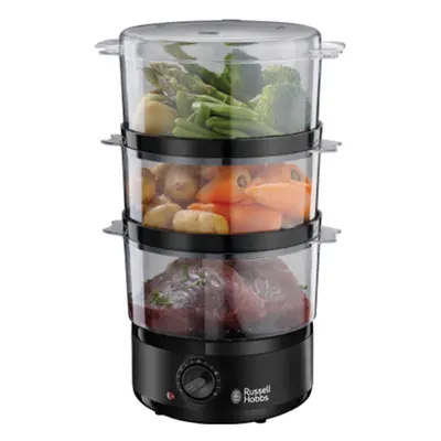 Russell Hobbs Tier Electric Food Steamer, 7L, Dishwasher safe BPA free baskets, Stackable basket