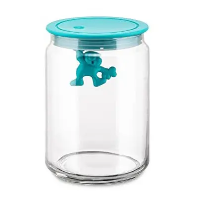 A di Alessi Gianni Glass Jar, Blue Lid, cl, (AMDR05 AZ)