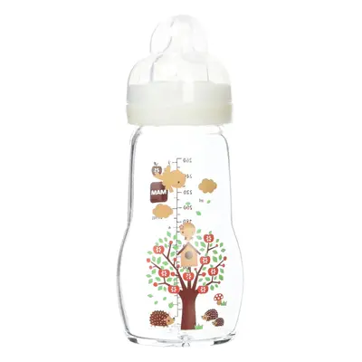 MAM Glass Bottle 260ml Silk Teat Months +