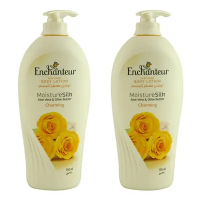 Enchanteur Moisture hydrating Silk Charming Perfumed Body Lotion For All Skin Types 750ml Pack o