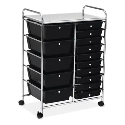 15 Drawer Rolling Storage Cart Tools Scrapbook Paper Organizer