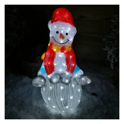 70cm Indoor Outdoor LED Acrylic Snowman Christmas Decoration in Cool White