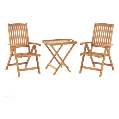 Bistro Set JAVA Wood Light Brown