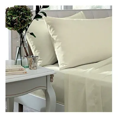 Catherine Lansfield Easy Iron Percale Super King Flat Sheet Cream