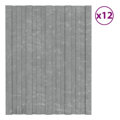 vidaXL 12x Roof Panels Galvanised Steel Silver Profile Sheet Shed Roof Panel