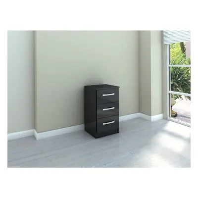 Birlea Lynx Black Gloss Drawer Bedside Cabinet