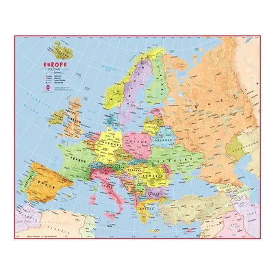 (120 cm x cm) Primary Europe Wall Map Political