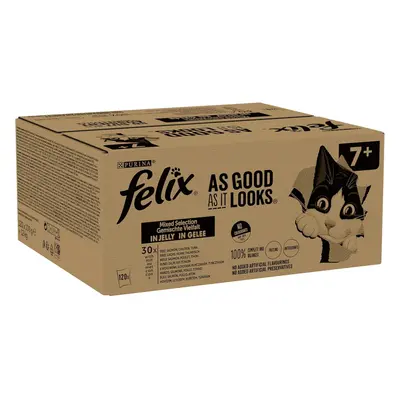 (Felix As Good As It Looks 7+ Mixed Cat Food 120x100g) Felix Doubly Delicious Ocean Recipes Cat 