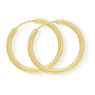 Jewelco London Ladies 9ct Yellow Gold 1.2mm Gauge Sleeper Hoop Earrings - 18mm - SENR02933