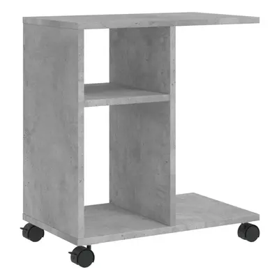 (Concrete grey) vidaXL Side Table with Wheels Hallway End Table Coffee Table Engineered Wood