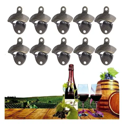 10pcs Bottle Openers Cast Iron Wall Mounted Bar Vintage Style Bars Opener