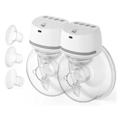 (White-2 Pack-24mm) Breast Pump, Portable Wireless Wearable Breast Pump, Rechargeable Hands-Free