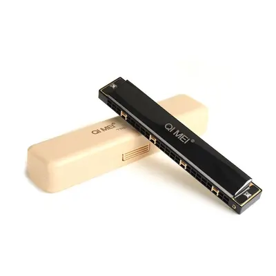 (Silver) Holes Chromatic Harmonica Polyphonic C Key for Adults