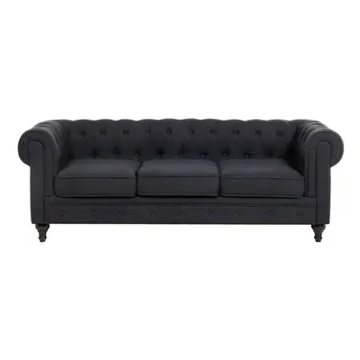 3 Seater Fabric Sofa Graphite Grey CHESTERFIELD