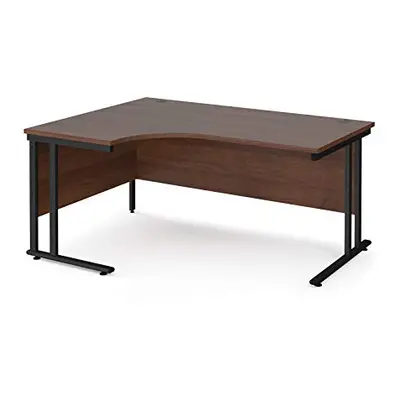 Mr Office Maestro left ergonomic desk - black cantilever leg, Walnut