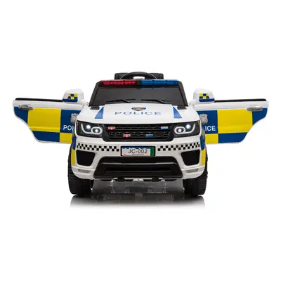 Dual Drive 12V 2.4G RC Electric Kid Ride On Police Car Siren Opening Side Door