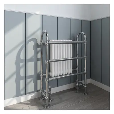 Salzburg Traditional Victorian x 674mm Chrome & White Towel Rail Radiator