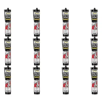 Everbuild Everflex Roof and Gutter Sealant, Black, 300ml ROOF (Pack of 12)