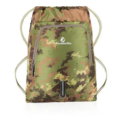 (Camouflage) 12L Foldable Drawstring Backpack Ultralight Outdoor Travel Waterproof Folding Schoo