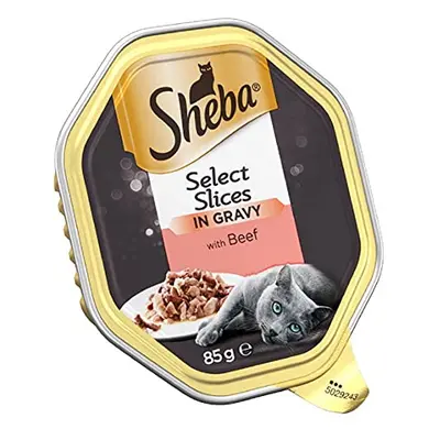 Sheba Select Slices in Gravy ÃÃ¢Ã¢ Beef Selection ÃÃ¢Ã¢ Wet cat food trays for adult cats ÃÃ¢